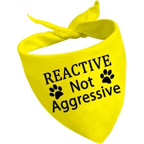1 Piece Reactive Not Aggressive Dog Bandana Do Not Pet Over The Collar Reactive Dog Bandana (Reactive Not Aggressive D)