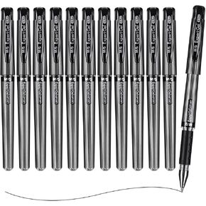 M&G Gel Pens, 1.0mm Black Ink Gel Pens Medium Point, Quick Dry Gel Ink Pens Bulk Smooth Writing with Soft Anti-Slip Grip & Plug-In Cover for Journaling Office Supplies School Women Men (12 Pack)