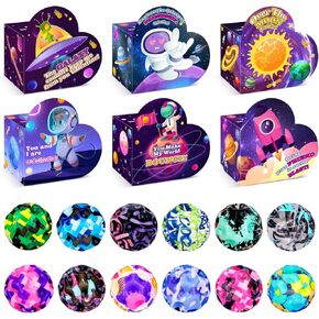 Valentines Day Gifts for Kids Classroom, 24 Pack Moon Bouncy Balls with Valentines Day Cards for School, Valentines for Kids Classroom Valentines for Class