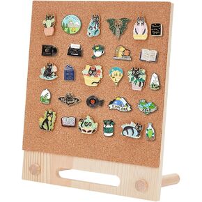 BENECREAT Pin Board Cork Board, 9.7x8.2inch Rectangle Bulletin Display Board Desktop Brooch Cork Display Stands for Brooch Pin Collection Display, Office Home and School Decor