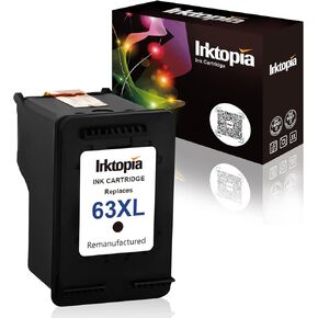 Inktopia Remanufactured for HP 63XL Ink Cartridges 1 Black, High Yield and Ink Level Display Used in HP Officejet 3830 3831 4650 for HP Envy 4512 4516 4520 Deskjet 1112 2130 3630 3633 3634 Printer