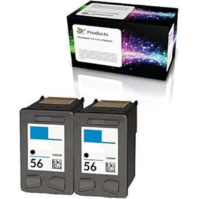 Refilled Ink Cartridge Replacement for HP 56 for PSC 1315 PSC 2410 PSC 1110 PSC 2175 Officejet 6110 Deskjet 450 PhotoSmart 7150 7260 Printers (2 Black)