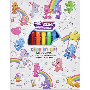 IScream Care Bears Color My Life Art Journal Kit مع ورقة ملصقات وصفحات التلوين وعلاماتها
