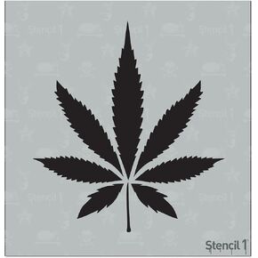 Stencil1 Pot Leaf Stencil - Reusable Mylar Template Pot Leaf Stencil for Painting Great for DIY Projects and Painting Clothes - Stencil for Crafts and Decorations - 6" x 6"