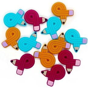9PCS 3D Stacked Books Silicone Beads, Multicolored Books Silicone Focal Beads, Cute Silicone Beads for Keychain Making, Creative Loose Beads Bulk for Pens DIY Handmade Crafts Necklace Bracelet Lanyard