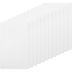 12 Pack A5 Size Sheet Protectors 5.3 x 8 Inch Plastic Sleeves Page Protectors Top Loading Paper Protector for 6 Ring Binders, Acid-Free, Archival Safe for Documents and Photos