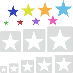 Sibba Large Star Stencil 8 Pcs Different Sizes Template Spraying Pattern Stencil Reusable Drawing Lettering Aids Set Writing Supplies for Making DIY Craft Paper Painting Wall Flags in Kuwait