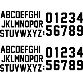 72 Pieces 2 Inch Iron On Letters and Iron on Numbers Heat Transfer Letters Paper for Sport Jersyes T Shirts Team Name(Black)