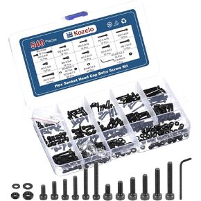 200pcs m3 مقبس رأس غطاء رأس البراغي براغيات المكسرات مجموعة التشويش - [M3x30/35/45/45/50mm] سبيكة الصلب كامك الأسود السوداء 12.9 المسمار السداسي الداخلي لاستخدام الطابعة ثلاثية الأبعاد in Kuwait