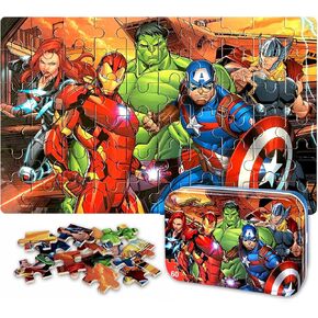 Puzzles for Kids 60 Piece Jigsaw Puzzles for Kids Ages 4-6 Wood Puzzles in a Metal Box Dinosaur Puzzles for Kids Ages 8-10 Great Gifts for Girls and Boys