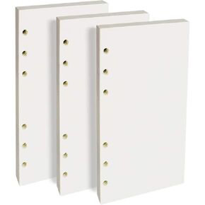 A6 Monthly Planner Insert Refill Paper, Undated 6 Holes Punched Office College Filler Paper, 100gsm 135sheets/270 pages Loose-leaf Binder Paper for 6 Ring Binder Journal Notebook(3.74" x 6.77")