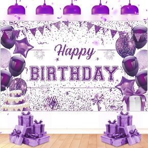 Orange Birthday Banner Decorations Large Orange and White Birthday Banner for Women Girls Happy Birthday Backdrop for Fall Harvest Thanksgiving Christmas Birthday Party Supplies 70.9 x 43.3 Inch