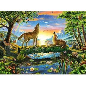 Ravensburger Great Outdoors Puzzle Series: Wolf Harmony 300 Piece Jigsaw Puzzle للبالغين - 82053 - كل قطعة فريدة من نوعها ، تقنية Softlick تعني القطع تتناسب معًا بشكل مثالي