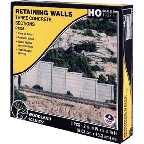 WOODLAND SCENICS C1258 Concrete Wing Wall (3) HO WOOU1558