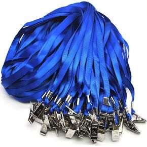 Beebel Black Lanyards, 50pcs 32 Inch Lanyard for ID Name Tag Badge Holders