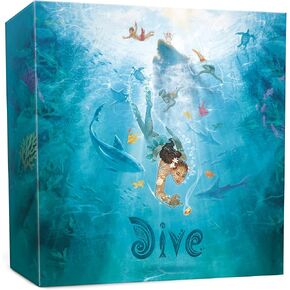 Dive Board Game - Unique Transparent Ocean Cards, Push Your Luck, Catch a Ride on a Sea Turtle or Dolphin - First to 23 Points Wins, 1-4 players, 20-30 mins, Ages 8+