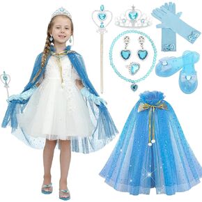 Lingway Toys princess dress up Cape Costume for girls aged 3-8，8 Piece toddler girl toys set
