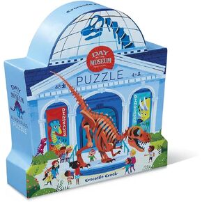 Crocodile Creek Above + Below 48-Piece Jigsaw Floor Puzzle - Fun Floor Puzzles for Kids Ages 4-8 - Day at The Dinosaur Museum - 18 x 24 inches Finished