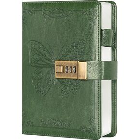 Billtigif Diary with Lock, Journal for Women Girls, Vintage Lock Journal Refillable Personal Locking Notebook Secret Journal with Combination Lock, 5.3'' x 7.8'' (Pink)