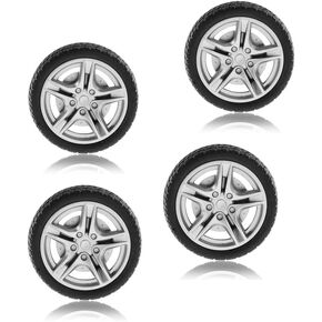 4Pcs Black Toy Car Wheel Tires,48mm Simulation Rubber Wheel Tire Wheel Toy Model DIY RC Spare Parts Easy Installation Small in Size,Remote and App Controlled Vehicles and Parts,Wheels and Tires
