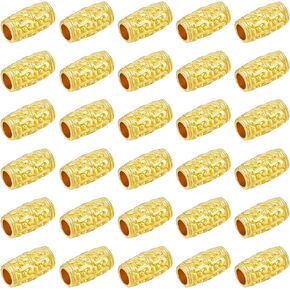 BENECREAT 50Pcs Real 24K Gold Plated Alloy Tube Beads, 12x6.5mm Column Bar Spacer Beads Jewelry Loose Beads for Stackable Bracelet Jewelry Making, Hole: 3.5mm