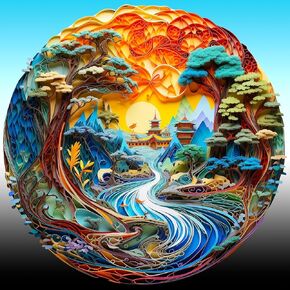 HUADADA Jigsaw Puzzles for Adults 1024 Pieces, Wonderland Interlock Perfectly Letter on Back No Dust, Home Decor Birthday Party Toy for Men Women Elders Seniors (19.6"x19.6"), 1:1 Poster