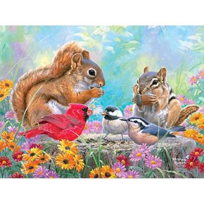 RoseArt - Abraham Hunter - Squirrel Smorgasbord - 500 Piece Jigsaw Puzzle for Adults