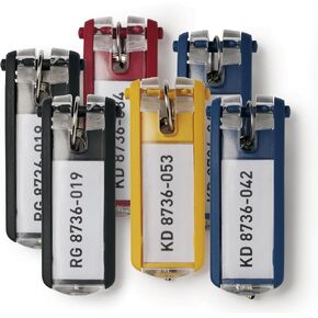 DURABLE Key Tags, Assorted Colors - 6 Pack, 195700