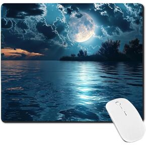Mouse Pad, Non-Slip Rubber Base Mouse Mat Waterproof Gaming Mouse Pad for Wireless Mouse, Computers Laptop Home Office (Dark Blue sea)