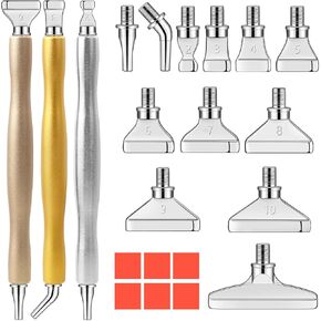 DoreenBow 13Pcs Diamond Art Painting Pen Kit Alloy Diamond Art Pens Metal Tips Kit Stainless Screw Thread Tips Ergonomic Diamond Art Accessories for Adults with 12 Clay, Blue