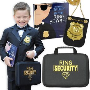 Tickle & Main Ring Bearer Security Set - Box, Briefcase, Book, Badge, Wedding Ring - Ring Bearer Set - Security Badge
