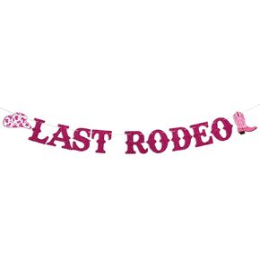 Last Rodeo Banner, Cowgirls Hen Party Decorations, Last Hoedown Decor, Last Rodeo Bachelorette Party Bridal Shower Party Decorations Hot Pink Glitter