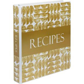 Samsill Recipe Binder Full Page 8.5 x 11 Kit, 1 Inch D-Ring, Textile Design