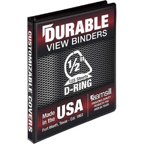 Samsill Durable 1 Inch . , Made in the USA, D Ring . , Customizable Clear View Cover, Yellow, 4 Pack, Each holds 225 Pages