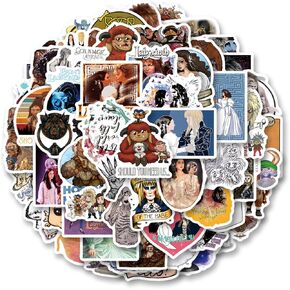 62Pcs Labyrinth Stickers Pack, Aesthetic Vinyl Waterproof Decals for Water Bottle,Laptop,Phone,Skateboard,Scrapbooking,Bumper Decor for Kids Teens Adults Fans for Party Supply Decor