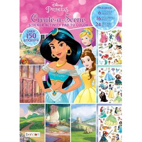 Disney Princess Create-A-Scene Sticker Activity Pad and Sticker Scenes 45650, Bendon