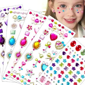 NOOEPC Gem Stickers for Grafting-Self Adhesive Face Gems Rhinestones Jewel, Kids Princess Stickers, Sparkling Acrylic Rhinestones,DIY Decoration, Kids Reward, Craft Supplies Stick on Gems Rhinestones
