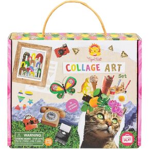 Tiger Tribe: Collage Art Set - All-in-1 Artist Kit, Includes Scissors, Pen, Stickers, Pattern Pages & More! Cut-Glue-Collage, Kids Crafts Kit Age7+