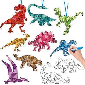 Beyumi Coloring Dinosaur Craft Kit - 83pcs Color Your Dinosaur Kit For Kids DIY Colling Kit Colling Dinosaur extric Decor