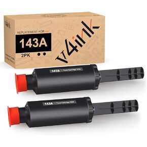v4ink Compatible 143A W1143A Toner Replacement for HP 143A W1143A 143AD W1143AD Toner Reload Kit for HP Neverstop Laser 1001nw MFP 1202w 1202nw 1201n 1001 1201 1202 Printer (Black with Chip, 4Pack)