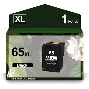 65 Black Ink Cartridge Remanufactured 65XXL Black Ink Cartridge Replacement for HP 65 65XL 65XXL Work with HP Envy 5070 5014 5055 5000 5052 5010 DeskJet 3755 3700 2600 (1 Black)