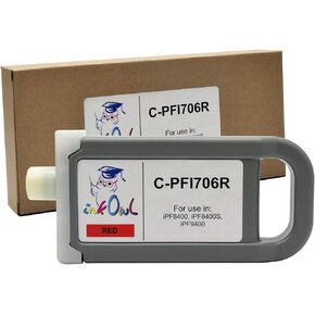 InkOwl Compatible Ink Cartridge Replacement for Canon PFI-706R (700ml, Red) for iPF8400, iPF8400SE, iPF9400 Printers