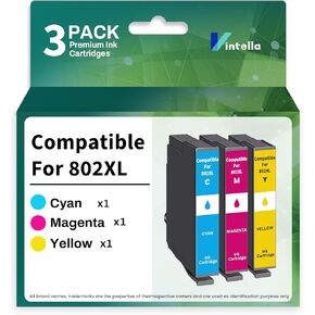 Remanufactured Ink Cartridges Replacement for Epson 802XL 802 T802XL T802 Color Only for Workforce Pro WF-4720 WF-4730 WF-4734 WF-4740 EC-4020 EC-4030 Printer (1 C/M/Y)