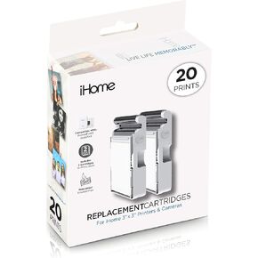 iHome 2-Pack of 3x3 Inch Ink+Square Paper Cartridge (20 Prints Total) (IHC33-20)