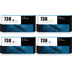 738 Ink Cartridges 300ML 4-Pack 498N8A 676M6A 676M7A 676M8A Compatible with HP DesignJet T850 & T950 Wide Format Printers (Black Cyan Magenta Yellow)