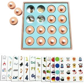 Wooden Match Chess Board Game for Kids - Educational Memory Matching Game for Pre-Kindergarten Early Learning Development