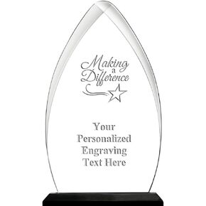 Making A Difference Acrylic Award, 6.75" H Personalized Making A Difference Award with Custom Engraving Prime