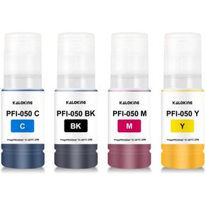 PFI-050 Ink Bottles Set Compatible with Canon PFI050 PFI-050BK PFI-050C PFI-050M PFI-050Y Ink Refill for imagePROGRAF TC-20 TC-20M Printer (4 Pack, BK C M Y)