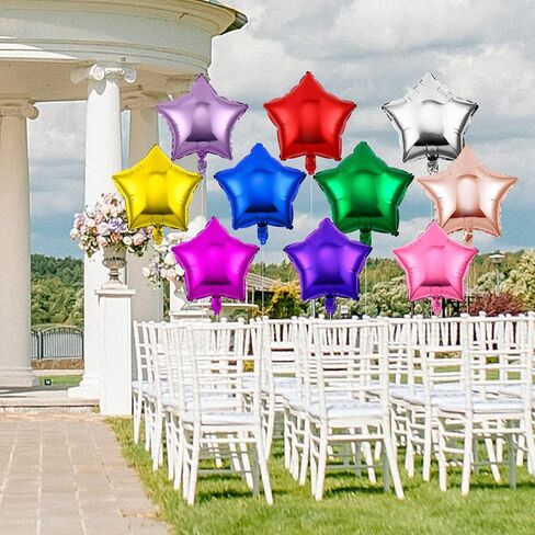 Raiten 100 Pieces 18 Inch Star Shape Foil Balloon Foil Helium Balloons Star Balloon for New Year Eve Party Birthday Wedding Decorations(Multicolor) in Kuwait