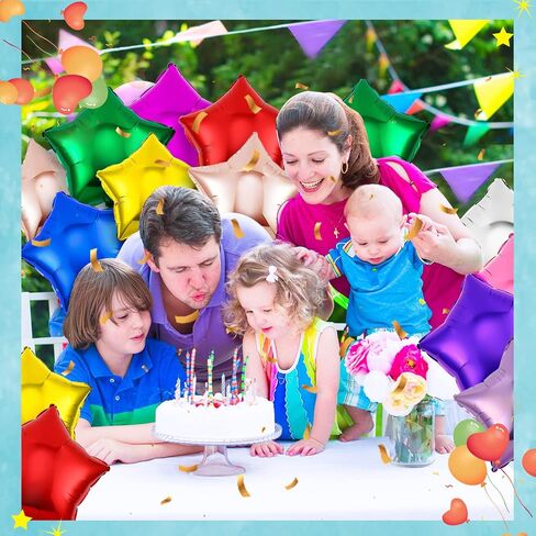 Raiten 100 Pieces 18 Inch Star Shape Foil Balloon Foil Helium Balloons Star Balloon for New Year Eve Party Birthday Wedding Decorations(Multicolor) in Kuwait